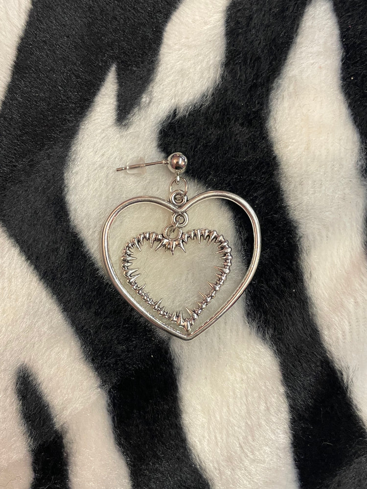 DOUBLE HANGING HEART EARRING