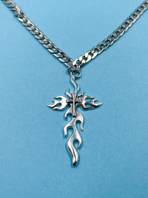 FLAME CROSS NECKLACE