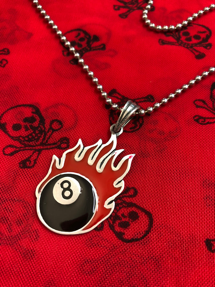 BURNING 8BALL NECKLACE