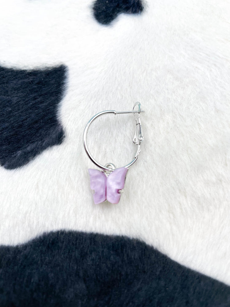 LILAC SILVER BUTTERFLY EARRING