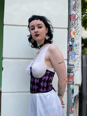 DAISY CORSETS LILA HARLEQUIN UNDERBOOB CORSET