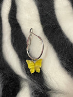 YELLOW SILVER BUTTERFLY EARRING