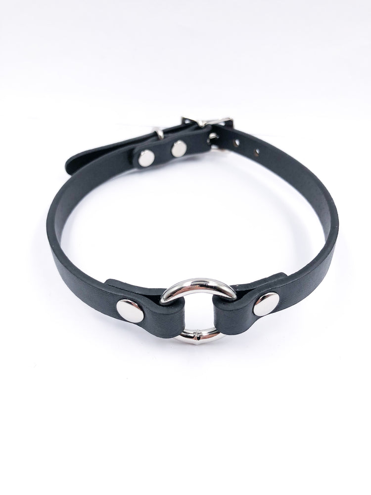 FUNK PLUS SIMPLE THIN O-RING BLACK CHOKER VEGAN CK168