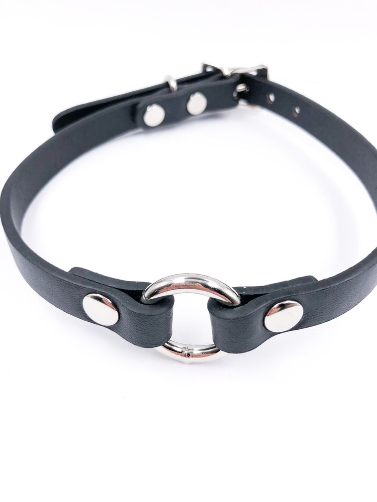 FUNK PLUS SIMPLE THIN O-RING BLACK CHOKER VEGAN CK168