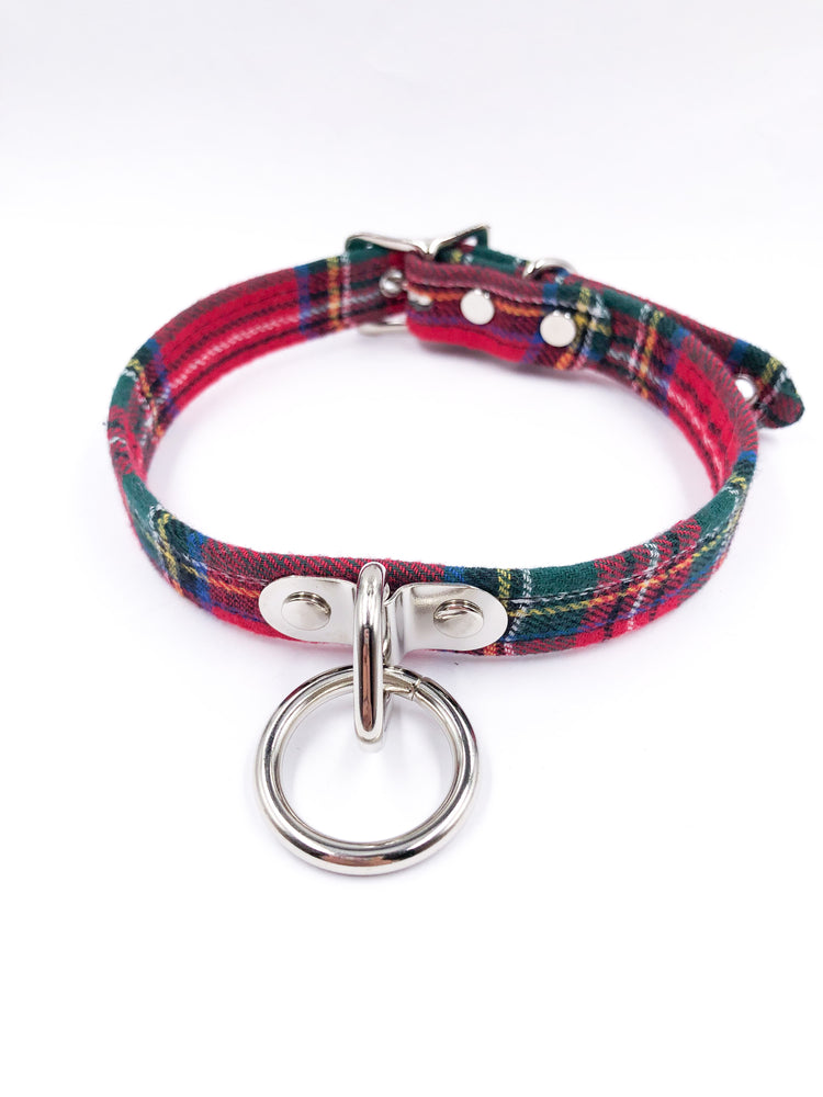 FUNK PLUS RED PLAID RING CHOKER
