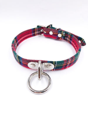 FUNK PLUS RED PLAID RING CHOKER