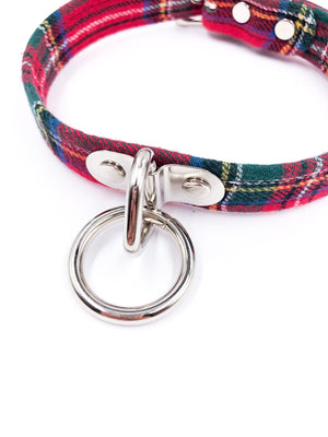 FUNK PLUS RED PLAID RING CHOKER