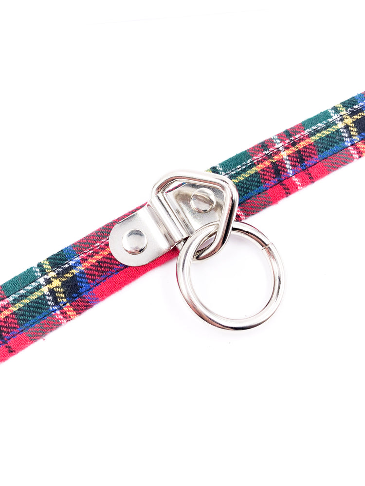 FUNK PLUS RED PLAID RING CHOKER