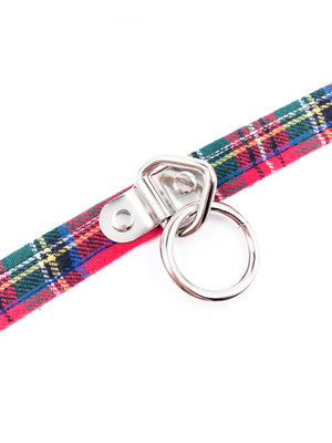 FUNK PLUS RED PLAID RING CHOKER