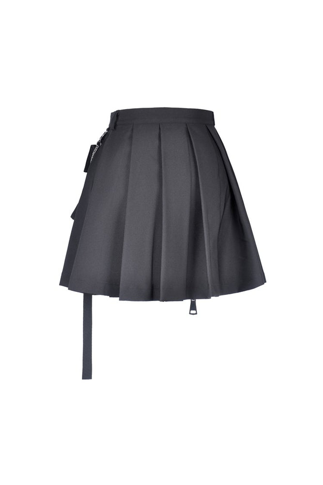 <transcy>DARK IN LOVE PLEATED SKIRT WITH BAG BLACK</transcy>