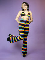 ONE BY ONE RAINBOW FLARE PANTS