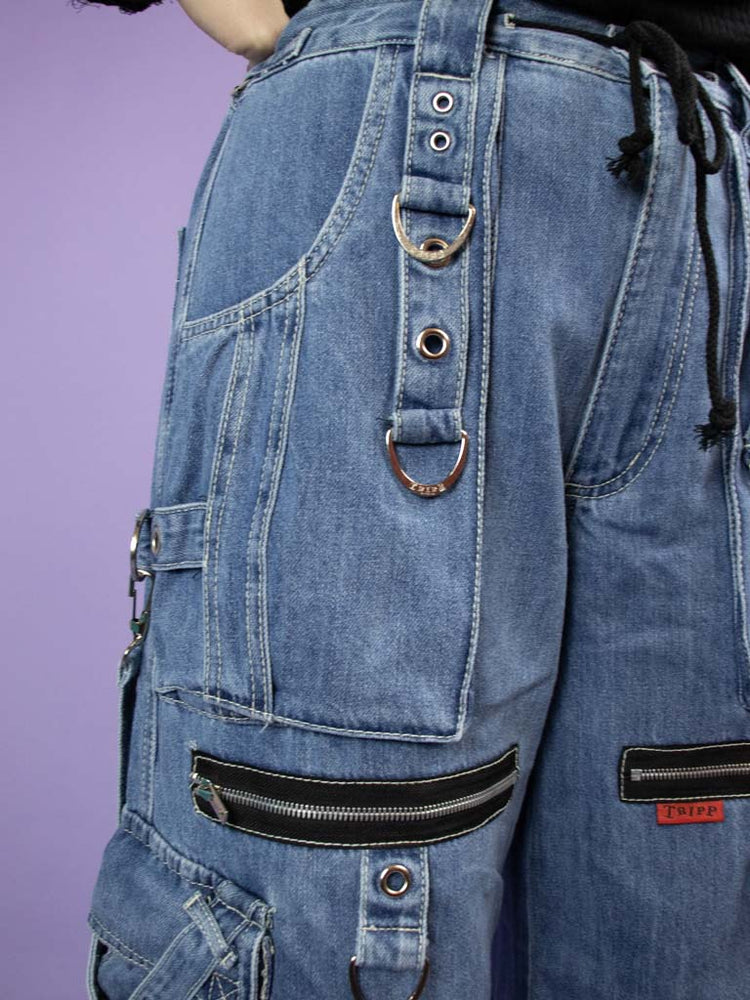 TRIPP NYC X STRAP ZIP OFF PANT LIGHT DENIM