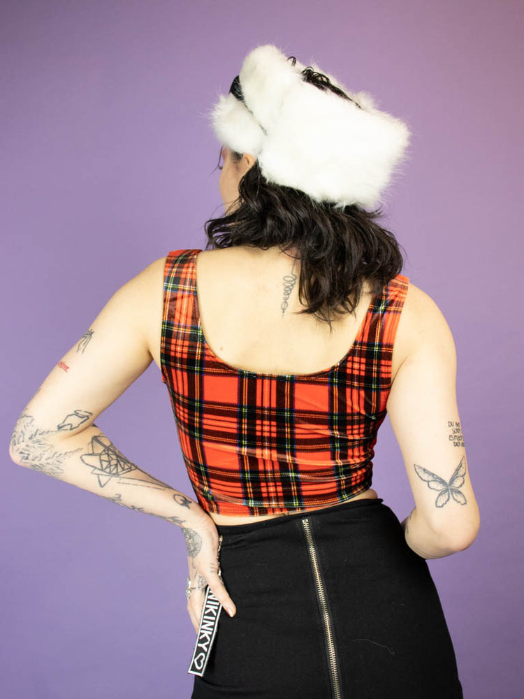 INDYANNA PAULINE CORSET TOP TARTAN