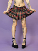 BANNED BLACK RED TARTAN SKIRT SBN216