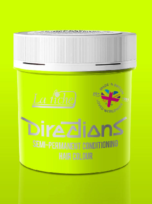 <transcy>DIRECTIONS HAIRCOLOR FLUORESCENT LIME</transcy>