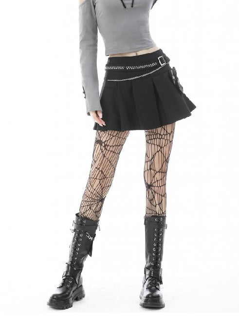 <transcy>DARK IN LOVE PLEATED MINI SKIRT</transcy>