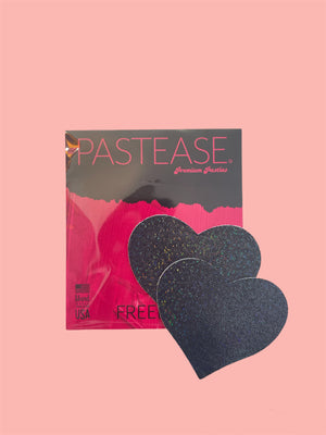 PASTEASE BLACK HOLO HEARTS