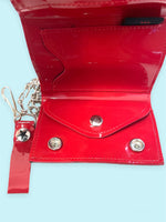 ADDICTED RED VINYL SKULL WALLET