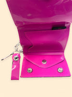 ADDICTED PINK VINYL SKULL WALLET
