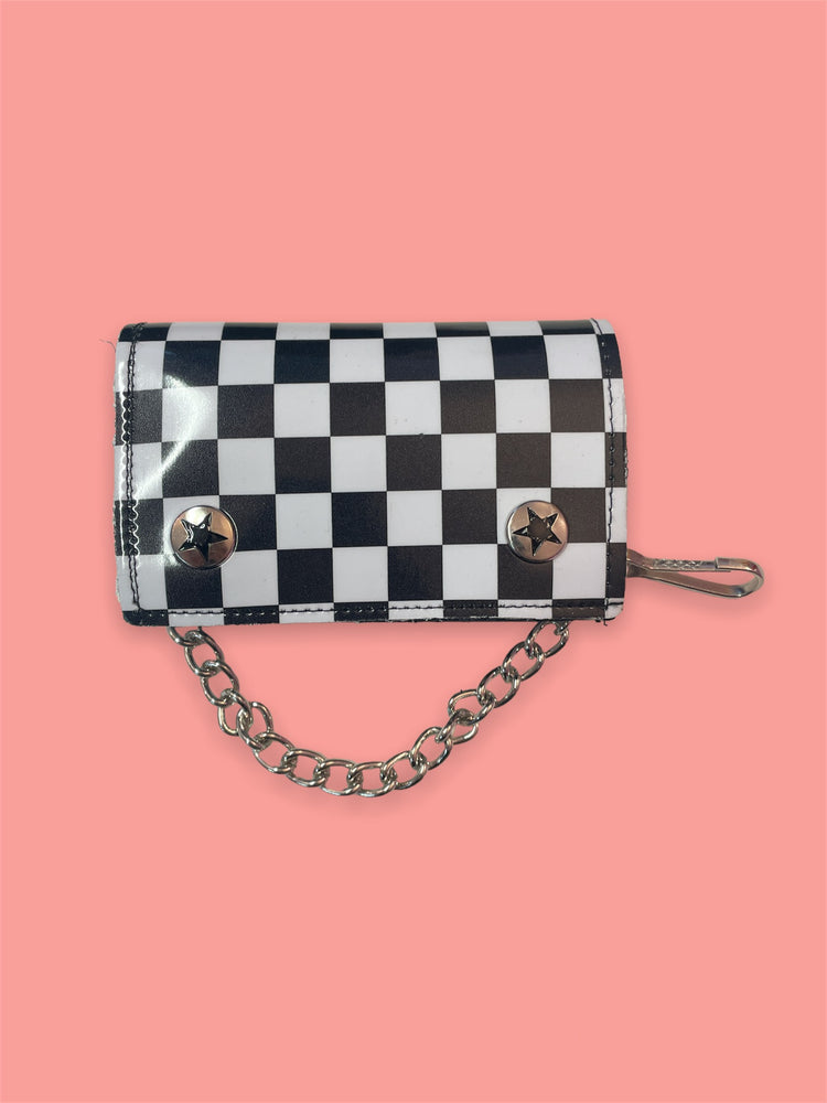 ADDICTED CHECKERED BOARD  WALLET