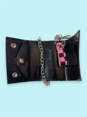 ADDICTED CHECKERED BOARD PINK WALLET