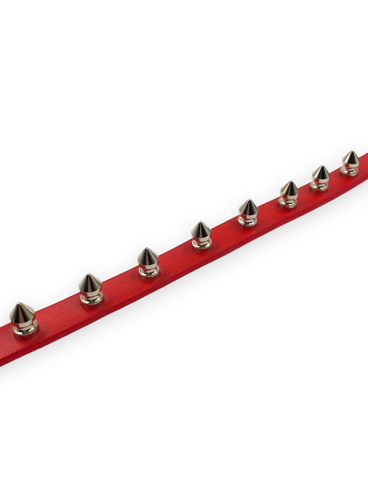 FUNK PLUS RED SPIKE CHOKER VEGAN CK135