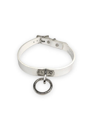 FUNK PLUS WHITE O RING CHOKER VEGAN CK129