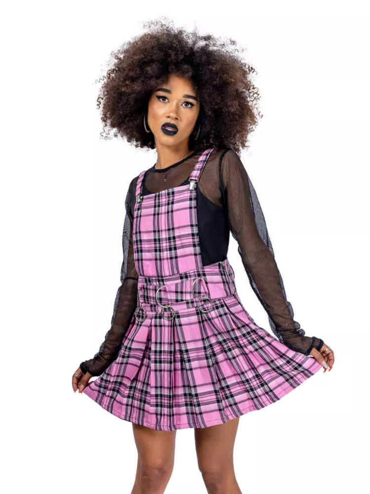 Pink checkered pinafore 2025