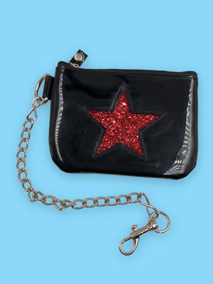 ADDICTED BLACK VINYL STAR WALLET