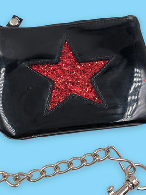 ADDICTED BLACK VINYL STAR WALLET