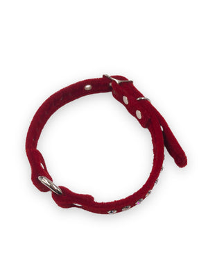 FUNK PLUS SMALL VELVET CHOKER WITH STONES RED