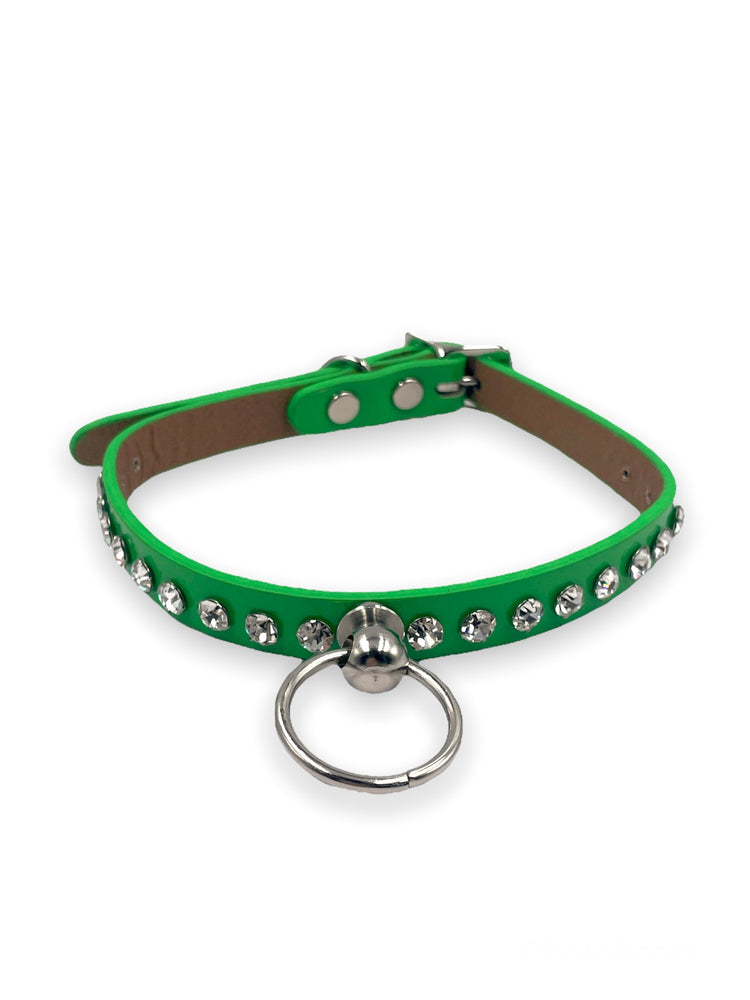 FUNK PLUS GREEN RHINESTONE CHOKER WITH RING
