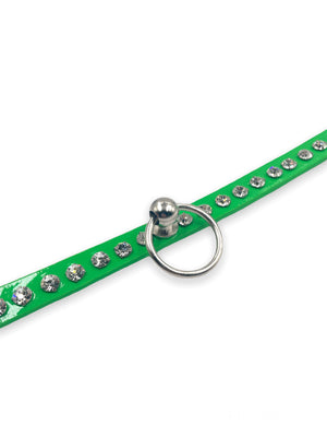 FUNK PLUS GREEN RHINESTONE CHOKER WITH RING
