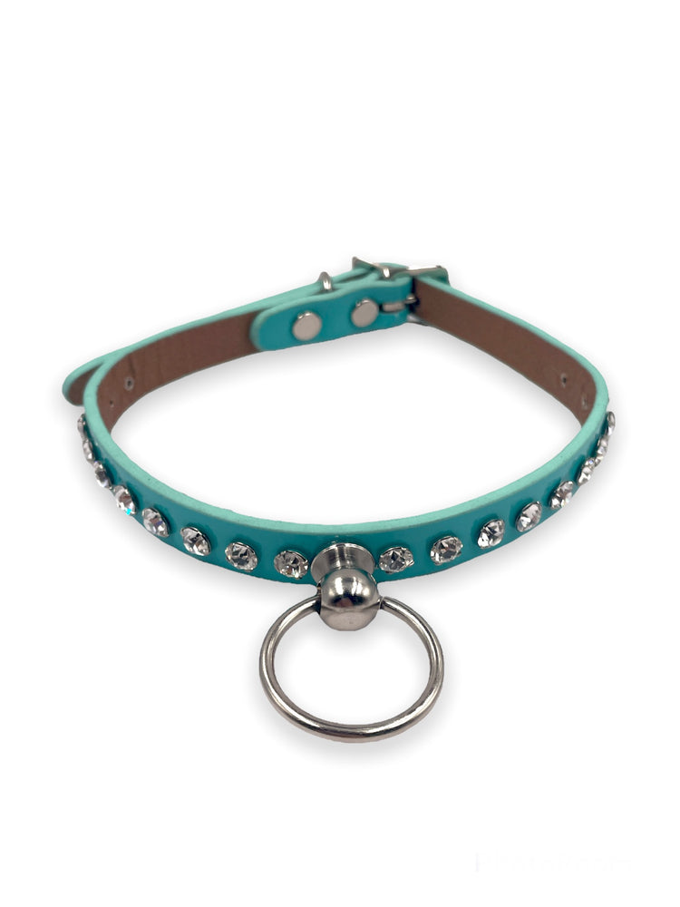 FUNK PLUS TURQUOISE RHINESTONE CHOKER WITH RING