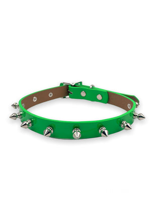 FUNK PLUS NEON GREEN VINYL SPIKE CHOKER