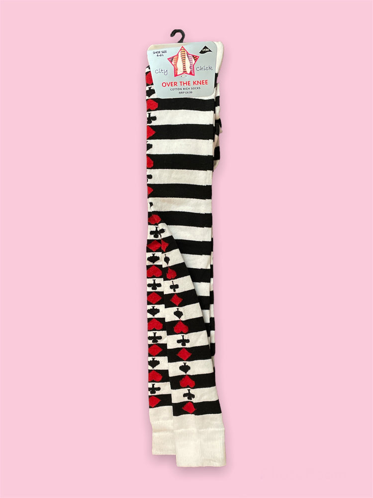 STRIPED POKER KNEE SOCKS