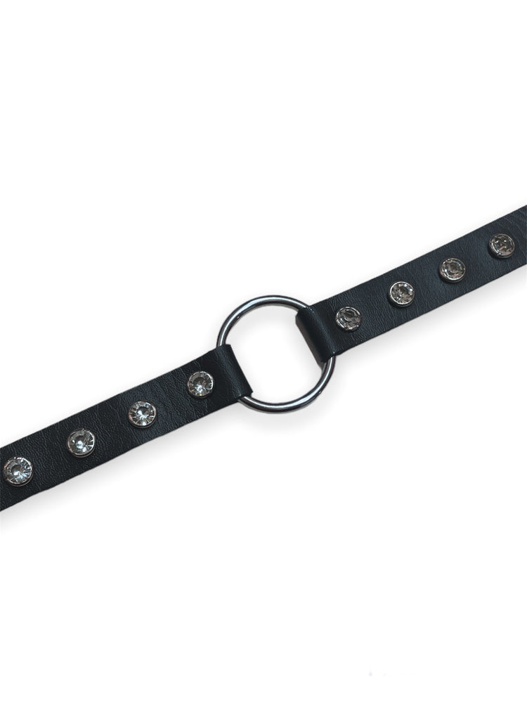 
            
                Load image into Gallery viewer, EXIT O-RING RHINESTONE CHOKER BLACK
            
        