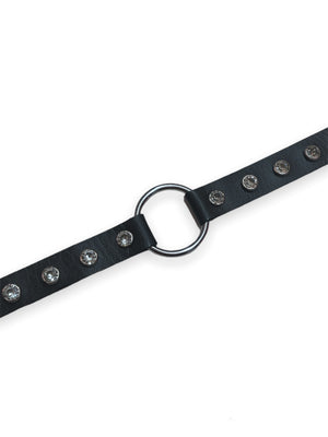 EXIT O-RING RHINESTONE CHOKER BLACK