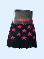 PINK STAR FINGERLESS GLOVES