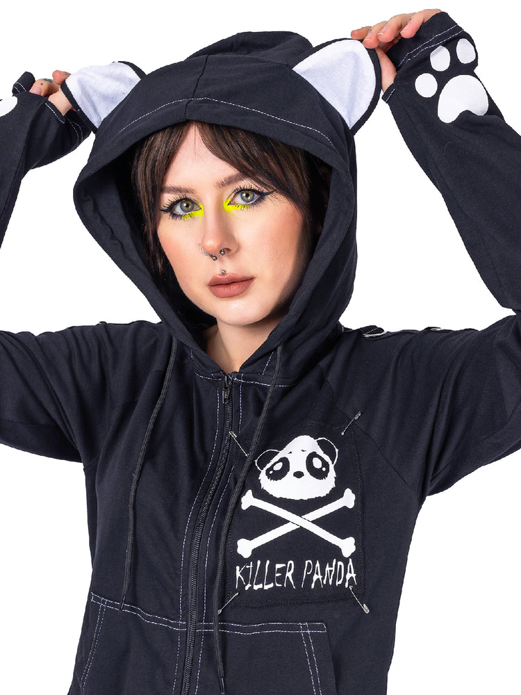 KILLER PANDA VOID HOOD BLACK WHITE