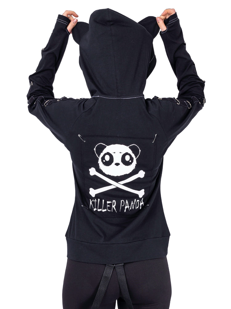 
            
                Load image into Gallery viewer, KILLER PANDA VOID HOOD BLACK WHITE
            
        
