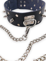 BLACK CHOKER WITH SPIKES AND CHAIN LEASH