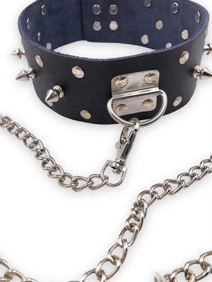 
            
                Load image into Gallery viewer, BLACK CHOKER WITH SPIKES AND CHAIN LEASH
            
        