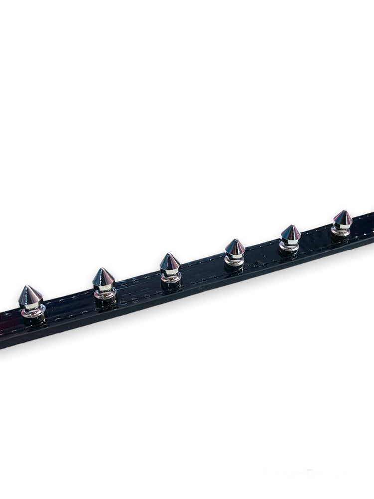 FUNK PLUS BLACK SPIKE CHOKER STITCHED CK134