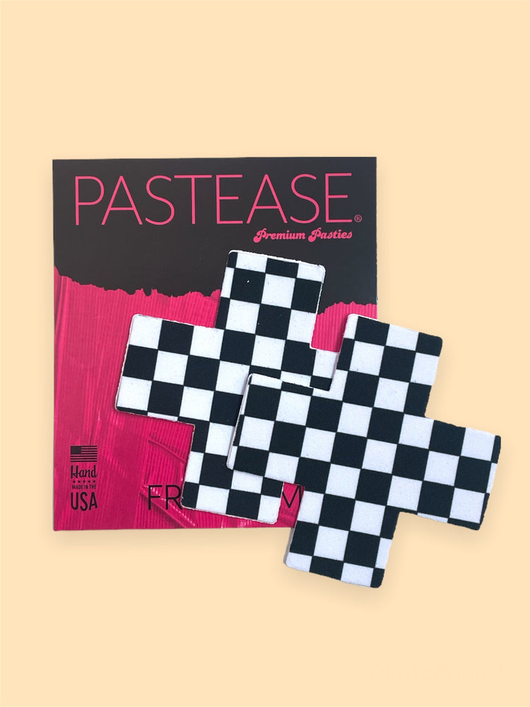 PASTEASE BLACK WHITE CHECKER CROSS