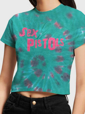 SEX PISTOLS NEVER MIND THE BOLLOCKS CROP SHIRT GREEN