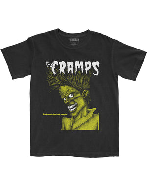 
            
                Load image into Gallery viewer, THE CRAMPS BAD MUSIC FOR BAD PEOPLE T SHIRT
            
        