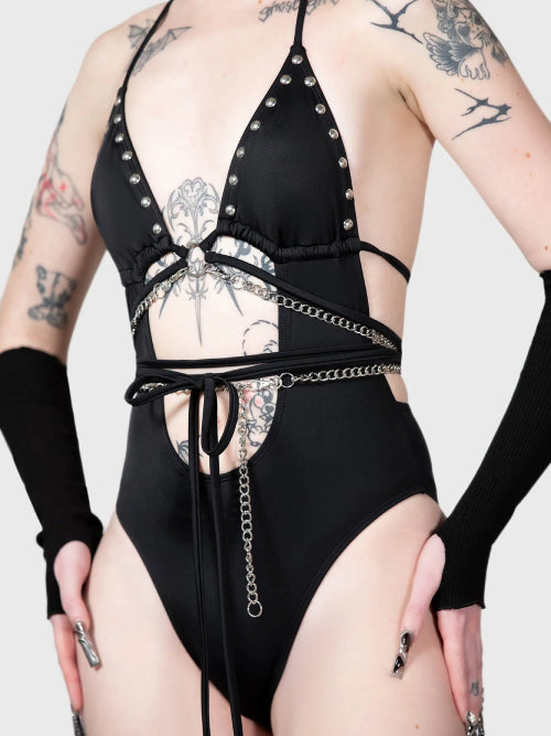 
            
                Load image into Gallery viewer, KILLSTAR BLACK HEARTED SWIMSUIT
            
        
