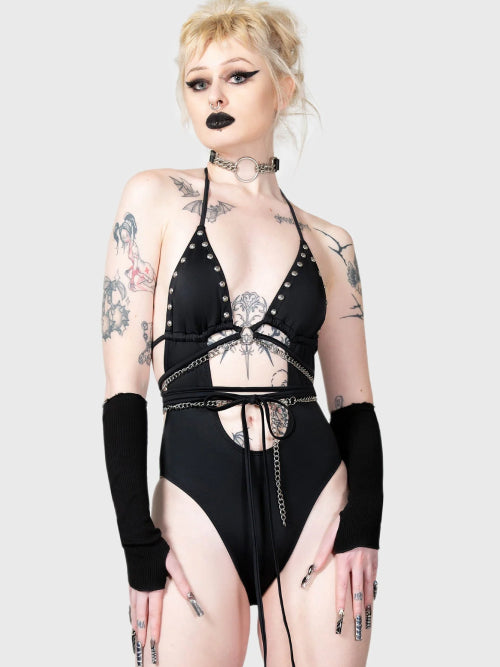 
            
                Load image into Gallery viewer, KILLSTAR BLACK HEARTED SWIMSUIT
            
        