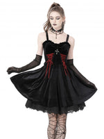 DARK IN LOVE BELL BLOODY LACE UP DRESS DW760